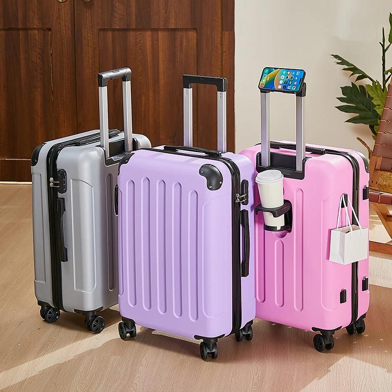 Valise à bagages de 20 à 28 pouces avec roulettes, sac de voyage avec porte-gobelet et support pour