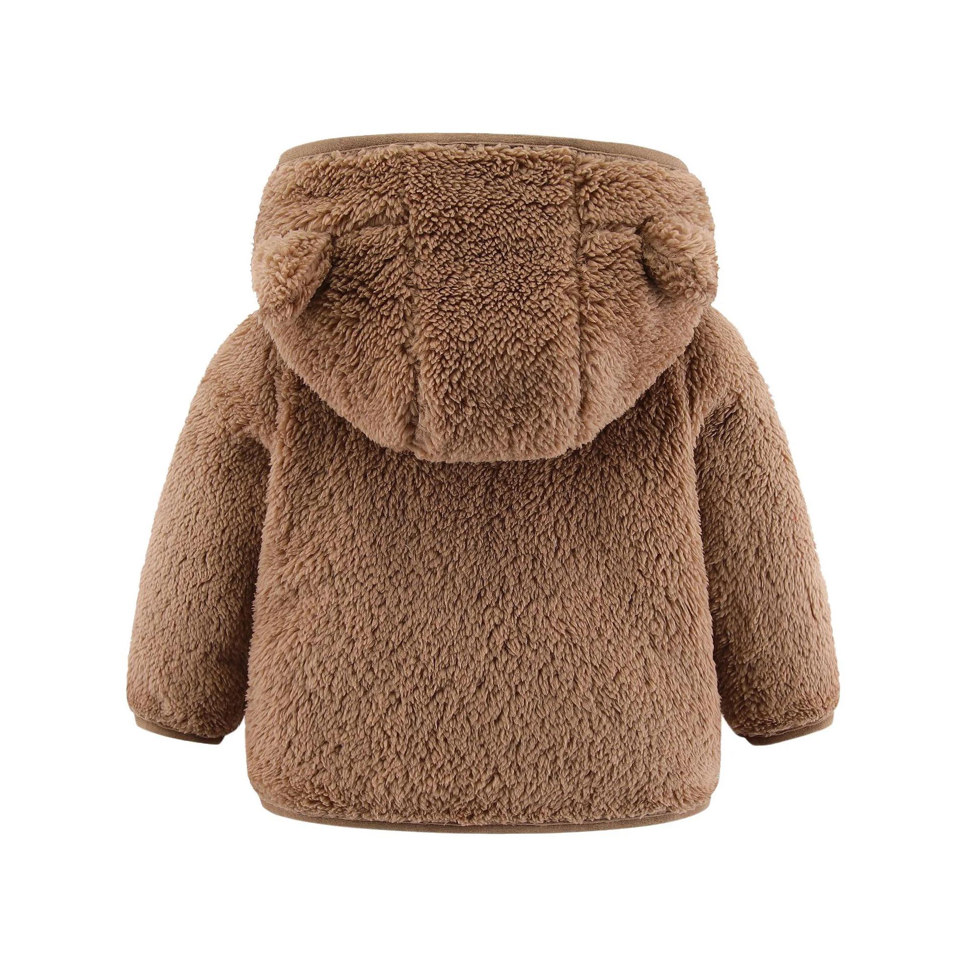 Manteau polaire pour enfants de 0 à 3 ans, veste chaude à manches longues avec oreilles d'ours, vête