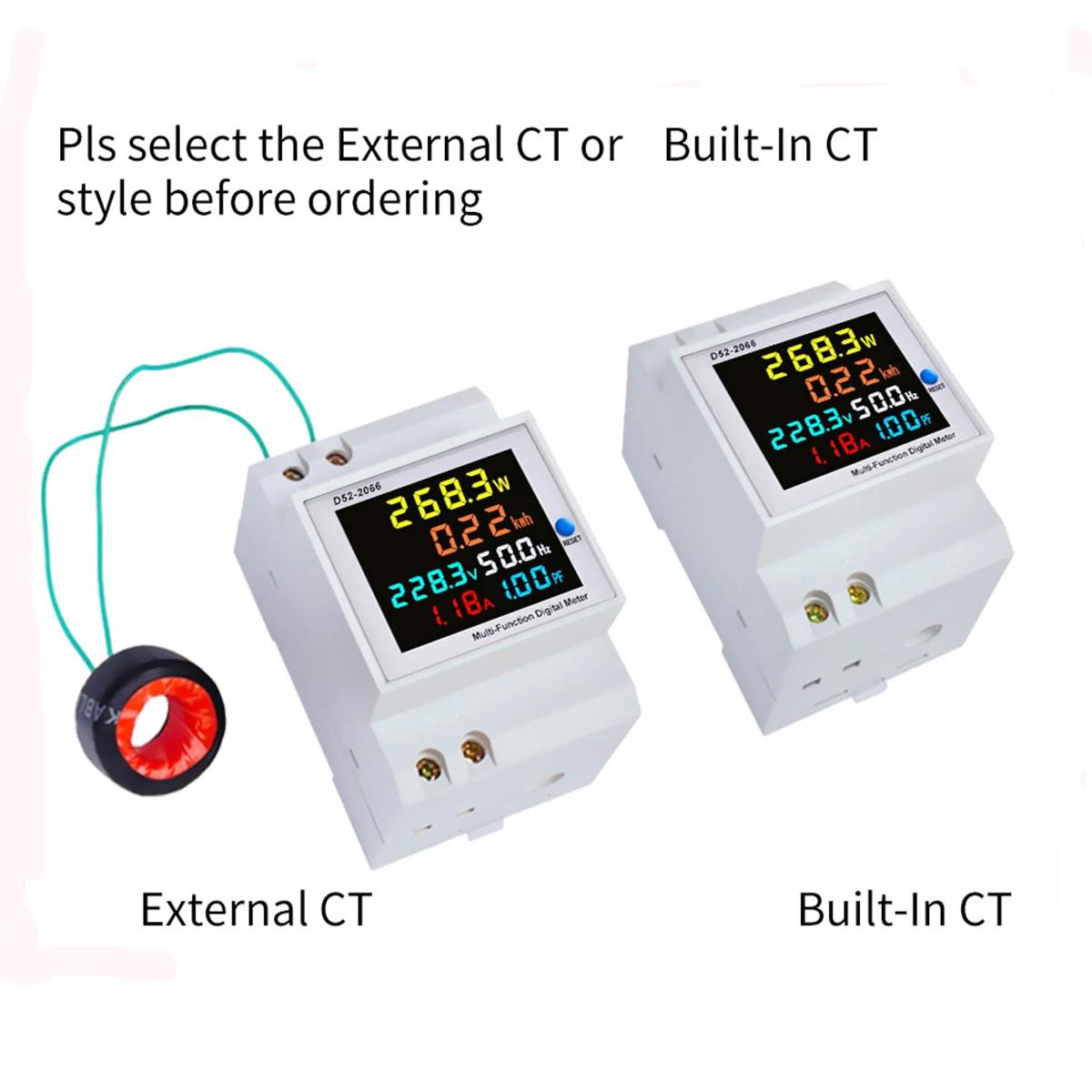 Compteur d'énergie monophasé sur Rail Din, moniteur d'utilisation d'électricité AC 40-300V 100A, vol