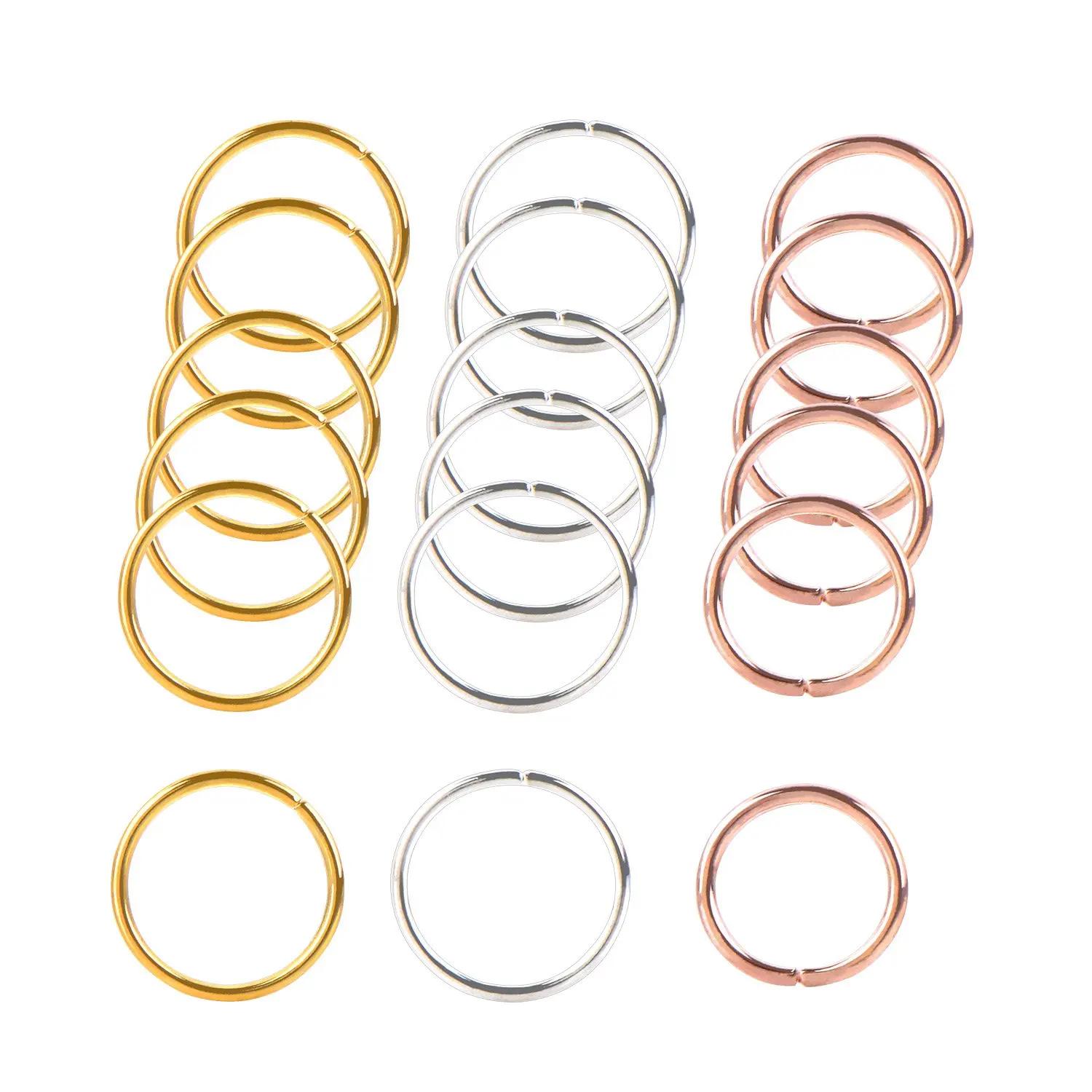 100 pièces 12mm doré/argent/Rose rouge couleur anneaux de cheveux pinces à cheveux boucle pour femme