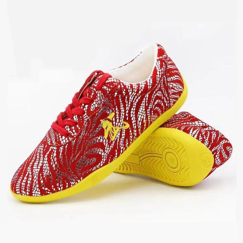 Chaussures chinoises de Wushu en cuir véritable, Taolu, Kungfu, pour la pratique des arts martiaux,