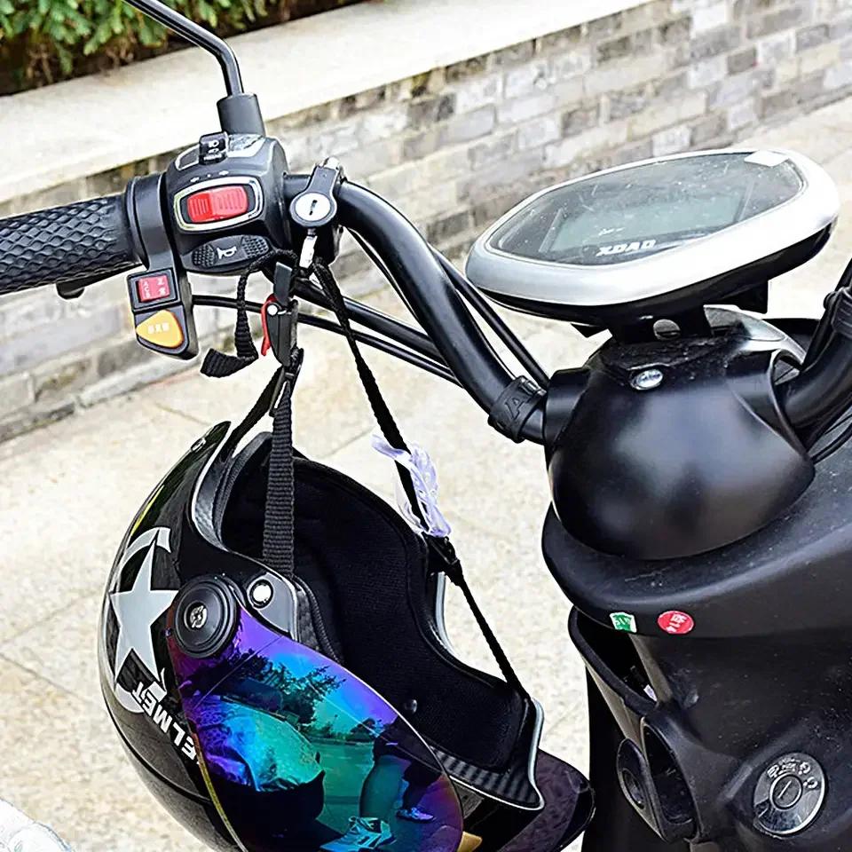 Verrou à crochet universel pour guidon de moto, en métal Durable, antivol, sécurité, câble pour casq