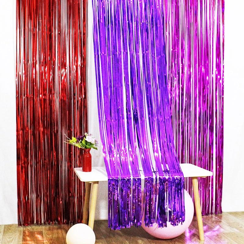 Rideau mural à franges en aluminium, 2/3M, décoration de fête de mariage, à paillettes, pour enterre