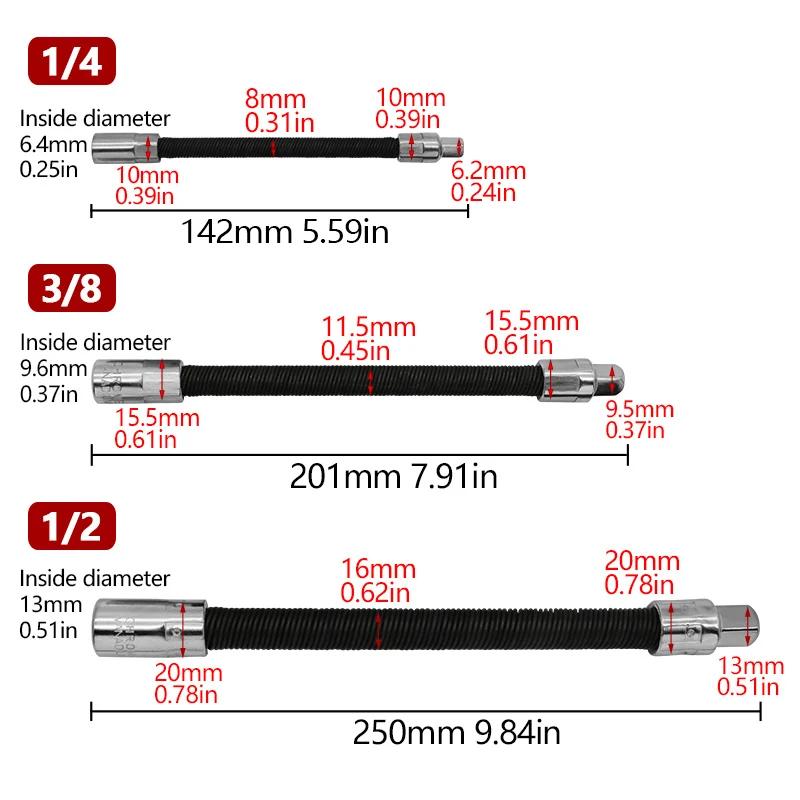Clé électrique adaptateur élastique, arbre souple universel, clé à cliquet rapide, tige d'extension