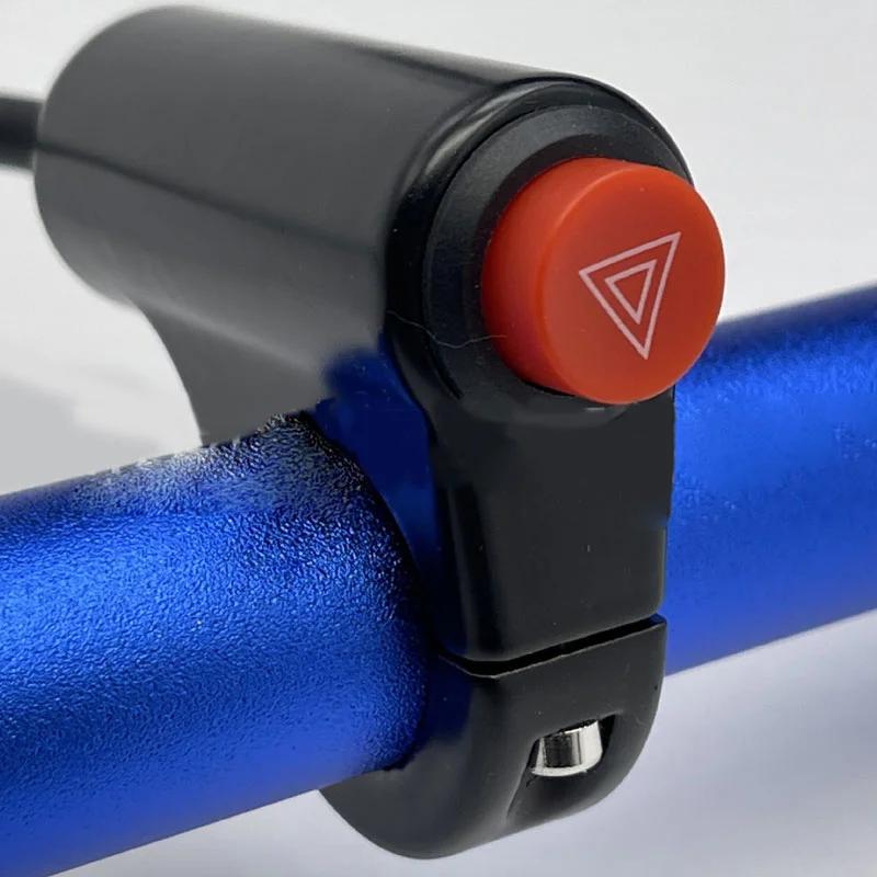 Bouton de commutation de feu de danger pour moto, véhicule électrique, Double Flash d'avertissement,