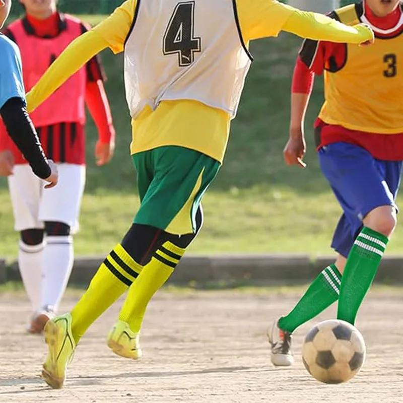 Chaussettes football genou haute - Bas sport rayés respirants pour jeunes adultes baseball softball