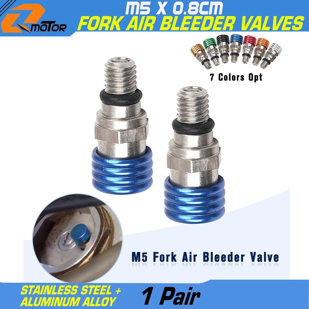 Valve de purge d'air de fourche de moto M5 * 0.8cm, pour Honda Yamaha Suzuki Kawasaki CR YZ WR KX F