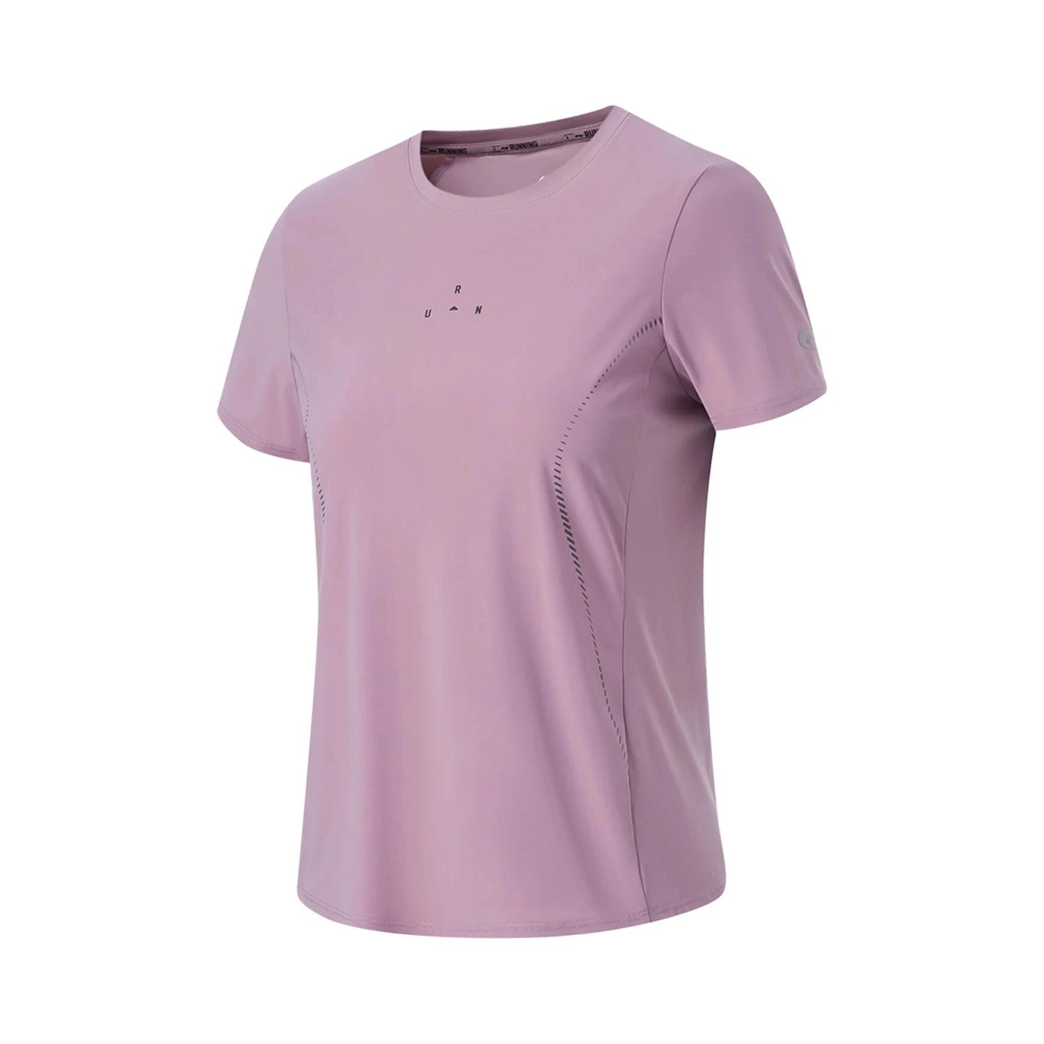 Li-ning T-Shirt de course pour femmes AT DRY FREEZE 76% Nylon 24% élasthanne AT._UV-50 + doublure T-