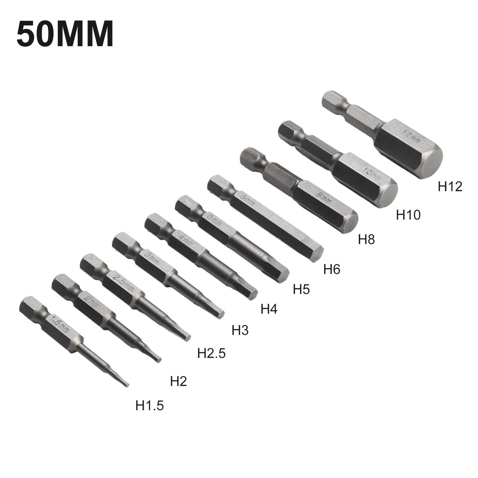 Tournevis à tête magnétique à tige hexagonale 1/4, embouts de tournevis de 50mm, jeu de tournevis d'