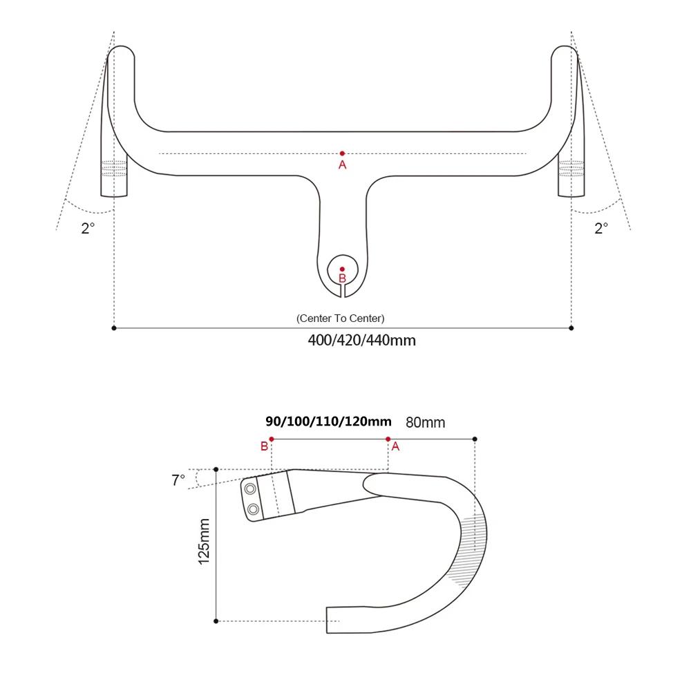 RXL SL guidon en carbone intégré OD2 28.6/31.8mm barre de poignée de vélo de route routage interne g