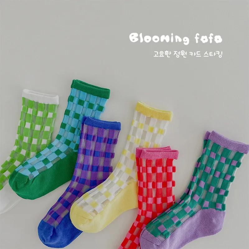 3 paires de chaussettes d'été en maille fine pour enfants, chaussettes mi-mollet, chaussettes pour e