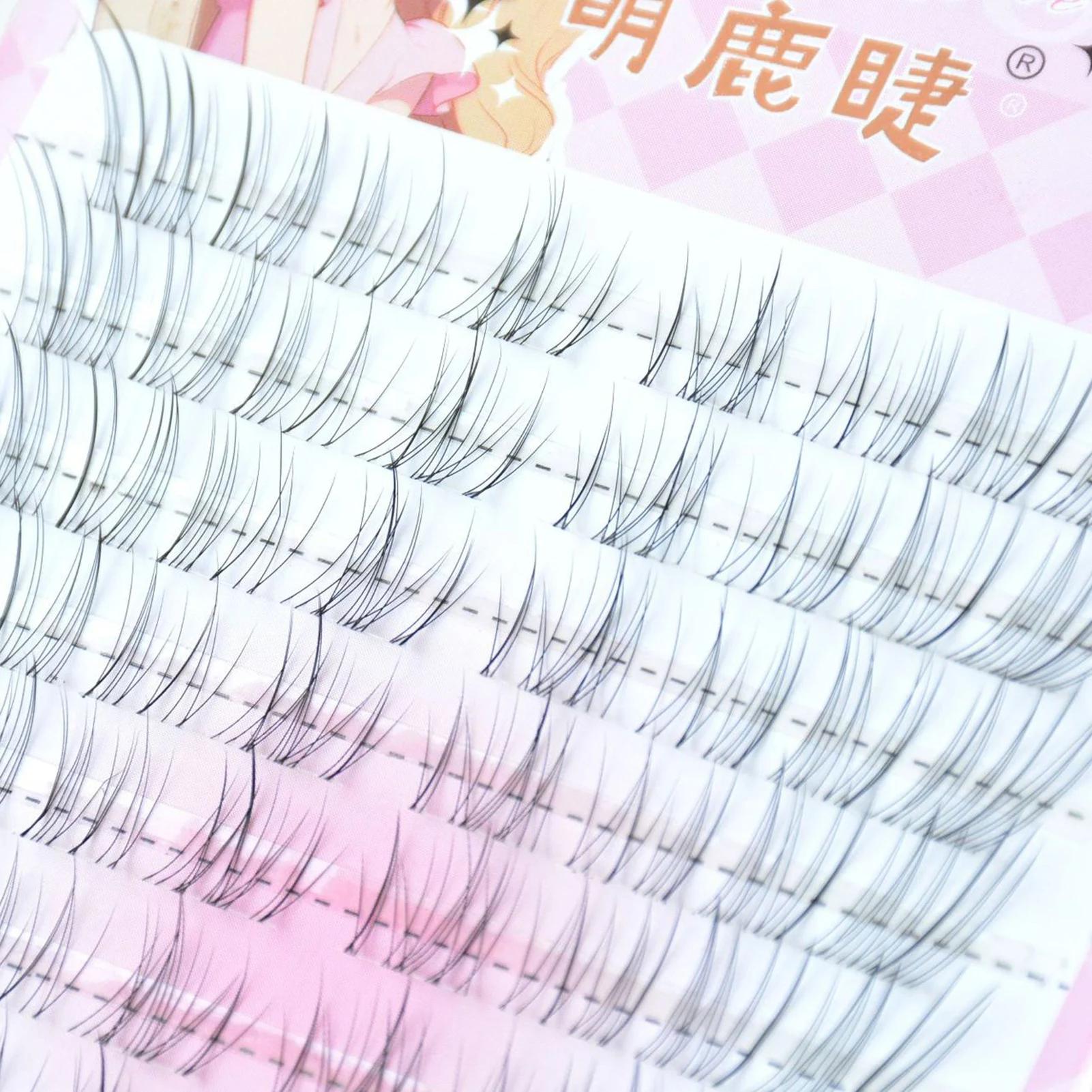 C Curl 8-12mm grappes de cils naturel vaporeux doux Transparent tige fée bande dessinée faux cils se