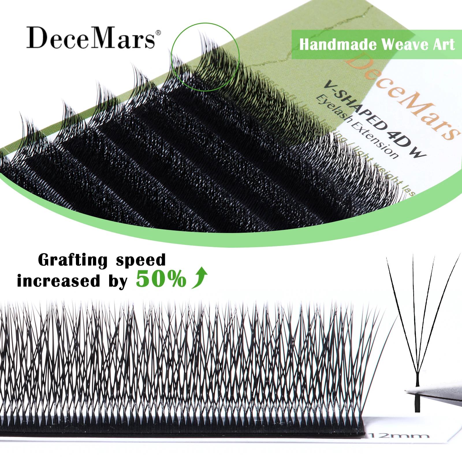 DeceMars extensions de cils 4D en forme de V noir mat 12 rangées/plateau pour le maquillage