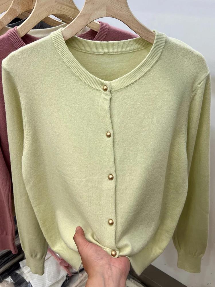 AOSSVIAO manches longues chandails Cardigan printemps automne femmes col rond tricots hauts vêtement