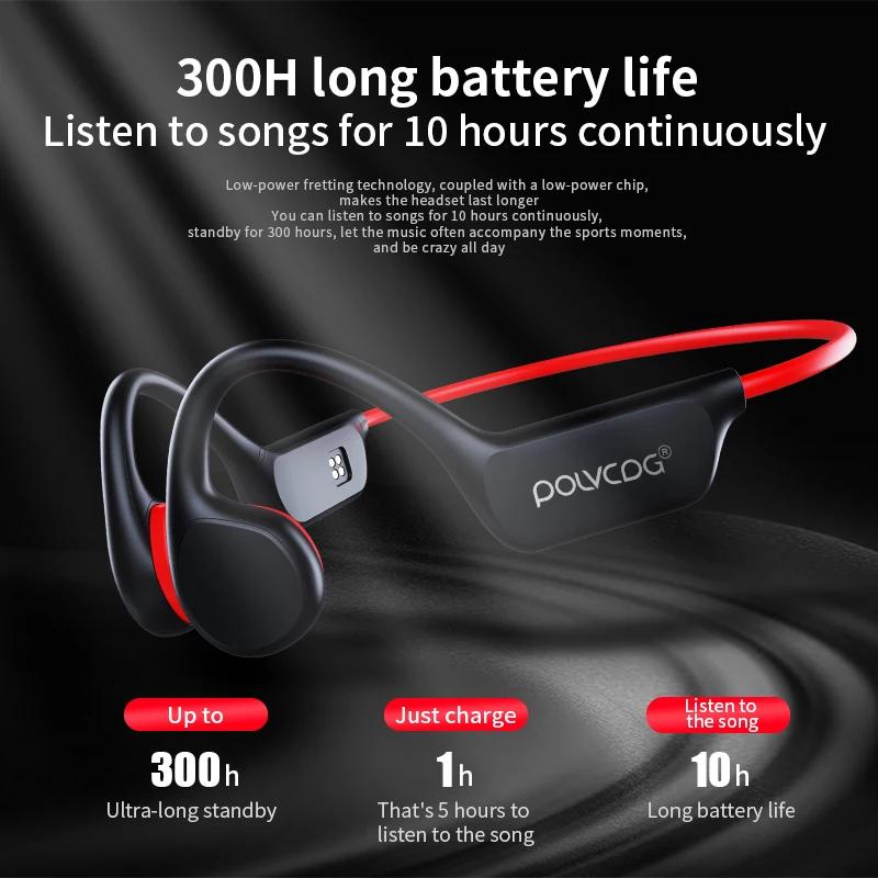 POLVCDG casque à Conduction osseuse IPX8 32GB Bluetooth 5.3 casque de natation sans fil avec Microph
