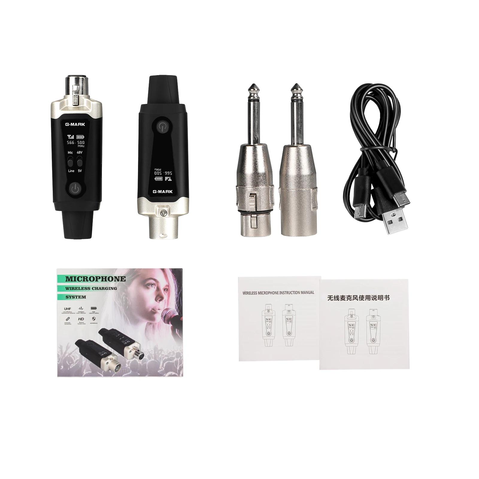 Système de Microphone sans fil G-MARK GX1.1, adaptateur XLR UHF, transmetteur et récepteur Audio à 1