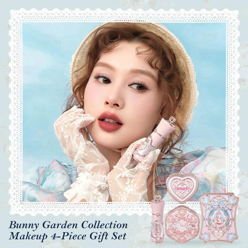 Kit de maquillage Flower Knows Bunny Garden Collection - Coffret cadeau avec rouge à lèvres, crème p