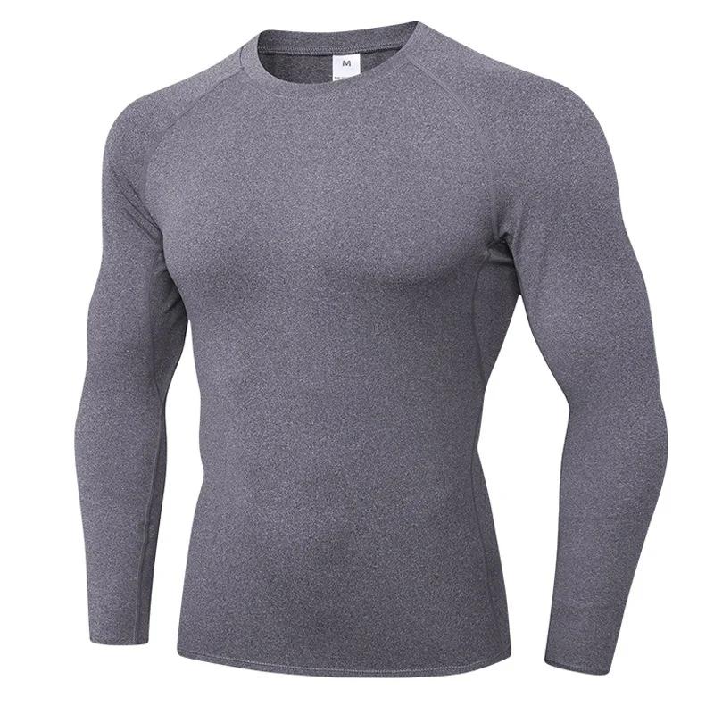 Chemises de Compression pour hommes, T-Shirt d'entraînement à manches longues, hauts de course, couc