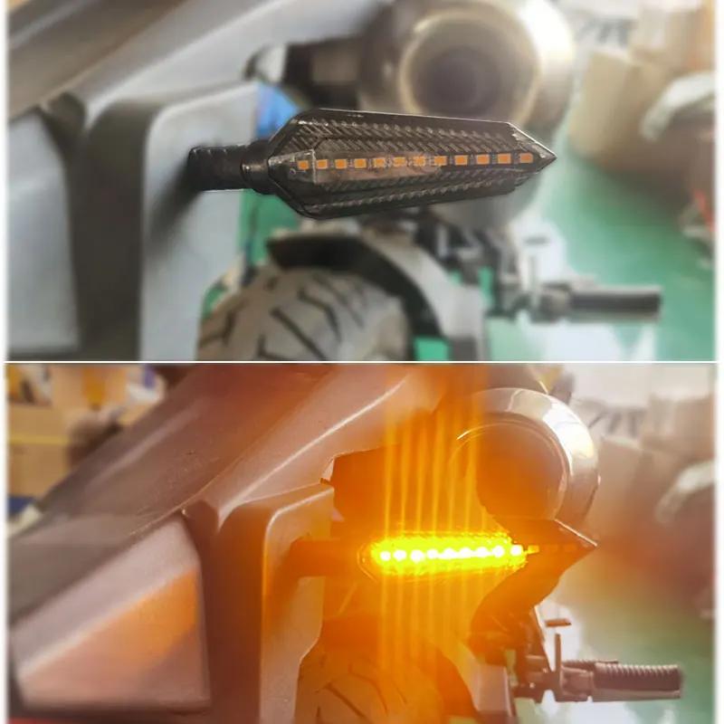 Clignotants de moto E24, clignotant coulant, 12led, indicateur de clignotant ambre, 12V, M10, marque