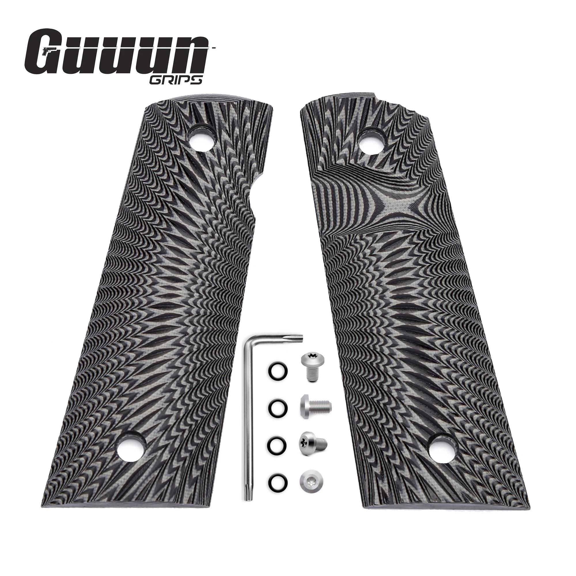 Magwell Grip Guuun G10 - Texture Sunburst pour 1911 taille complète avec coupe de sécurité