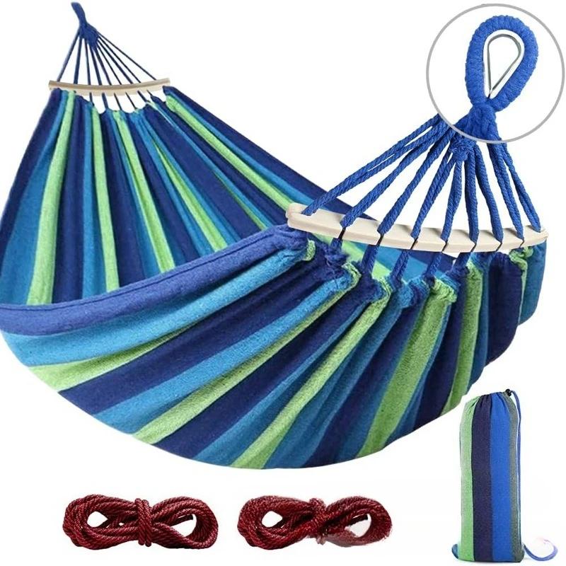 Hamac de Camping en tissu épais et Durable, hamac simple en toile, chaise pivotante de voyage, lit s