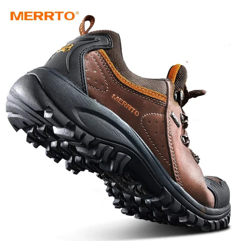 MERRTO-Chaussures d'extérieur en cuir de vachette pour hommes et femmes, chaussures de randonnée, tr