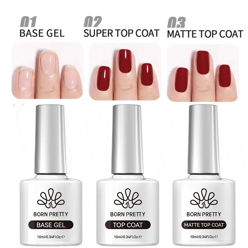 BORN PRETTY 10ML Gel de Base Super couche de finition manucure couche de finition mate Semi Permanen