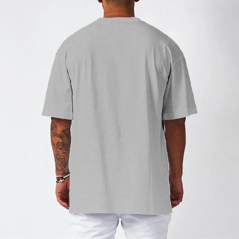 T-Shirt de Sport de course pour hommes, ample, surdimensionné, vêtements d'entraînement, de musculat
