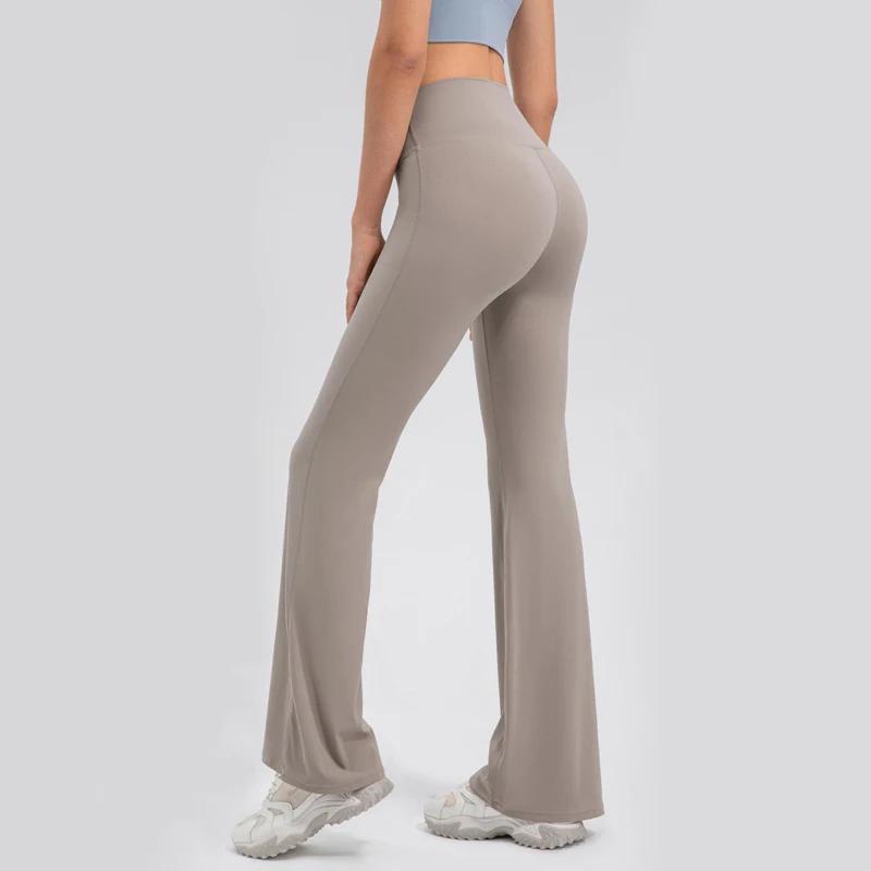Pantalon de yoga femme taille haute - Extensible doux évasé pour sport gym confort optimal