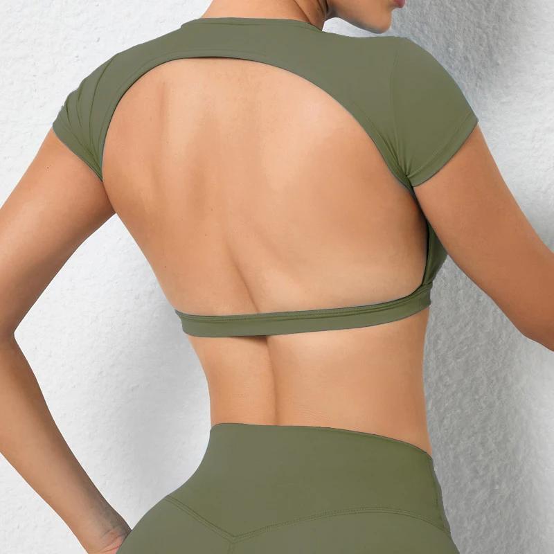 Hearuisavy – Nouveaux hauts de sport personnalisables pour l'été, vêtements de yoga sans dos, avec c