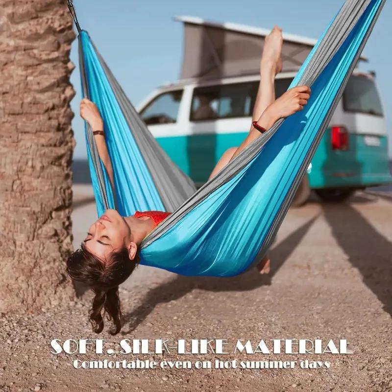 Hamac de Camping, hamacs portables avec sangles d'arbre, sac de transport attaché, parfait pour l'ex