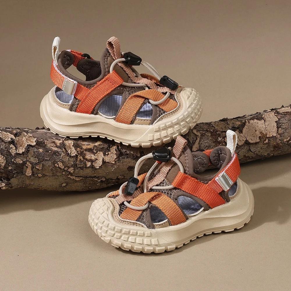 Nouvelles sandales d'été 2025 pour garçons, chaussures de sport respirantes en maille pour enfants,