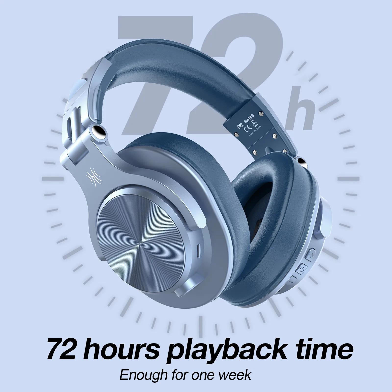 Oneodio A70 casque sans fil Bluetooth 5.2 72 heures sur l'oreille Audio haute résolution 3.5mm/6.35m