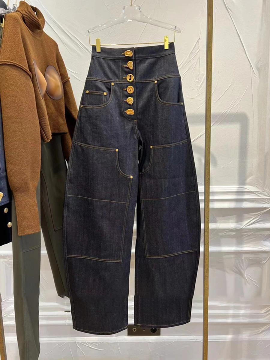 TWOTWINSTYLE – ensemble deux pièces à boutons épissés pour femmes, haut à manches longues, taille ha