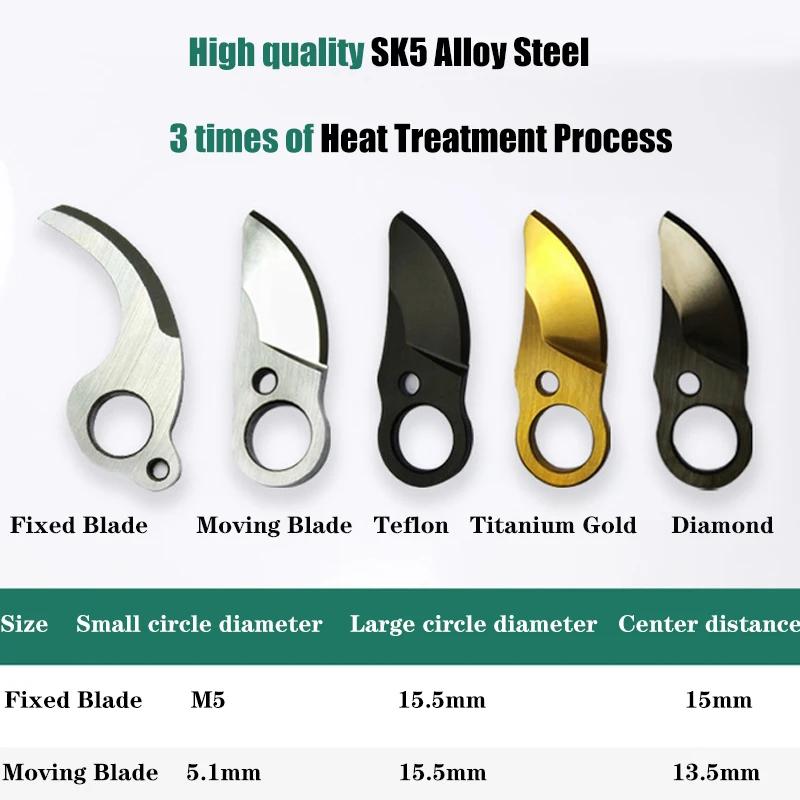 25mm SK5 alliage acier titane or diamant lame de coupe électrique sécateur lames sans fil sécateur p