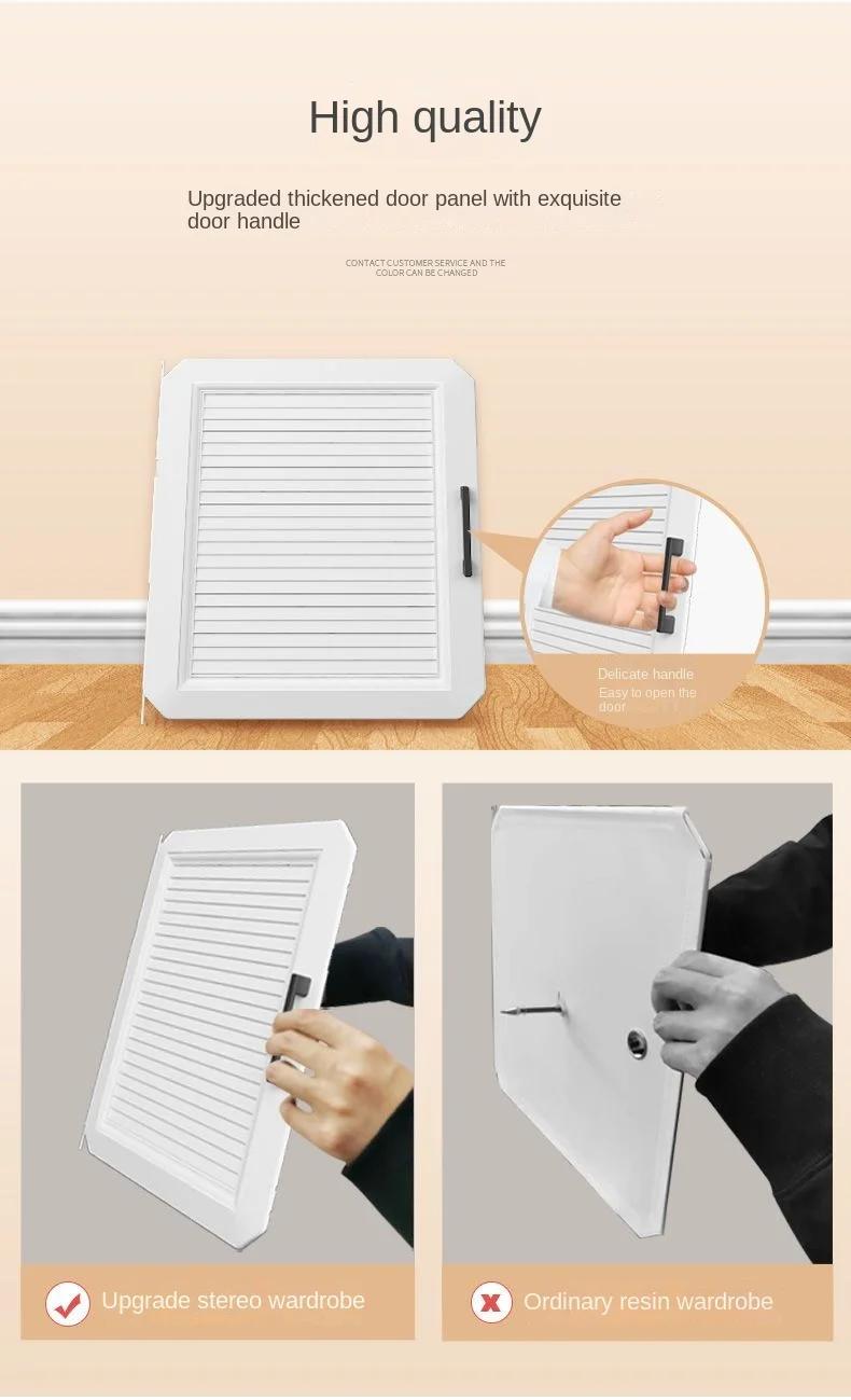 Armoire pliante en plastique pour la maison, Cisco à vêtements pliable, armoires anti-poussière, ser