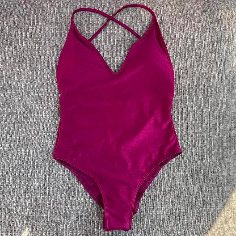 Maillot de bain une pièce rembourré, Sexy, couleur unie, Monokini, vêtements de plage, pour femmes,
