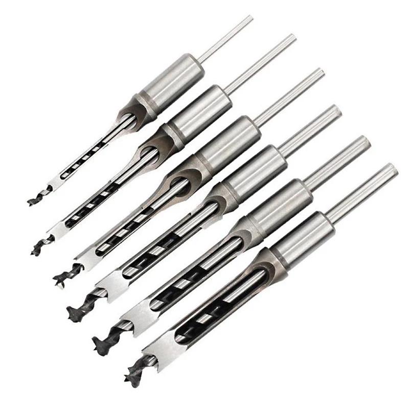 Mèches torsadées HSS pour trous carrés, ciseau à mortaise, scie étendue pour outils de travail du bo