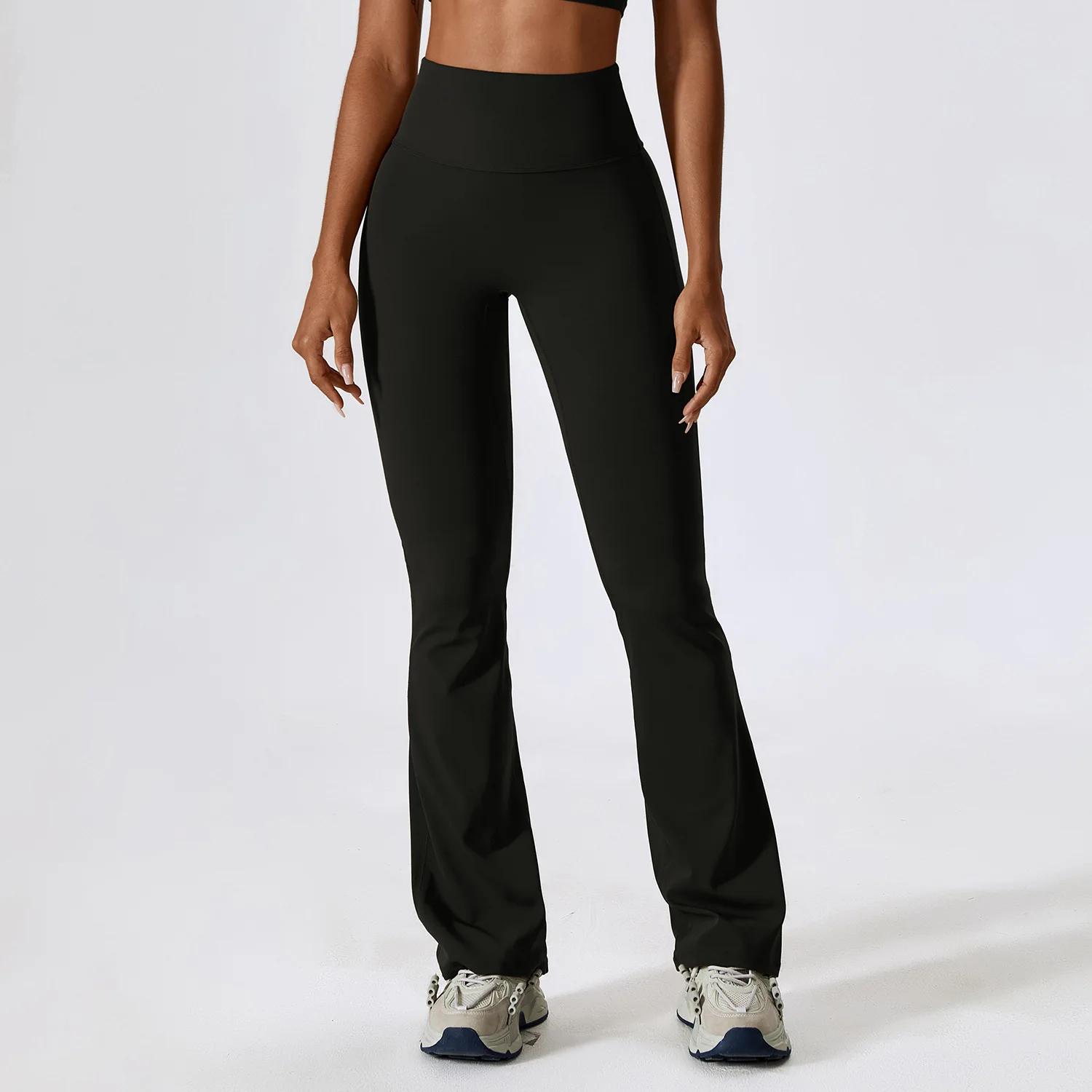 Leggings évasés d'entraînement femme - Taille haute pantalons Yoga jambes larges pour salle sport et danse latine