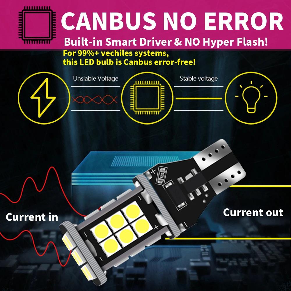 2 ampoules LED Canbus sans erreur T15 W16W, feu de recul pour Audi A4 A6 A7 A8 A3 B8 B6 8P RS5 C5 C6