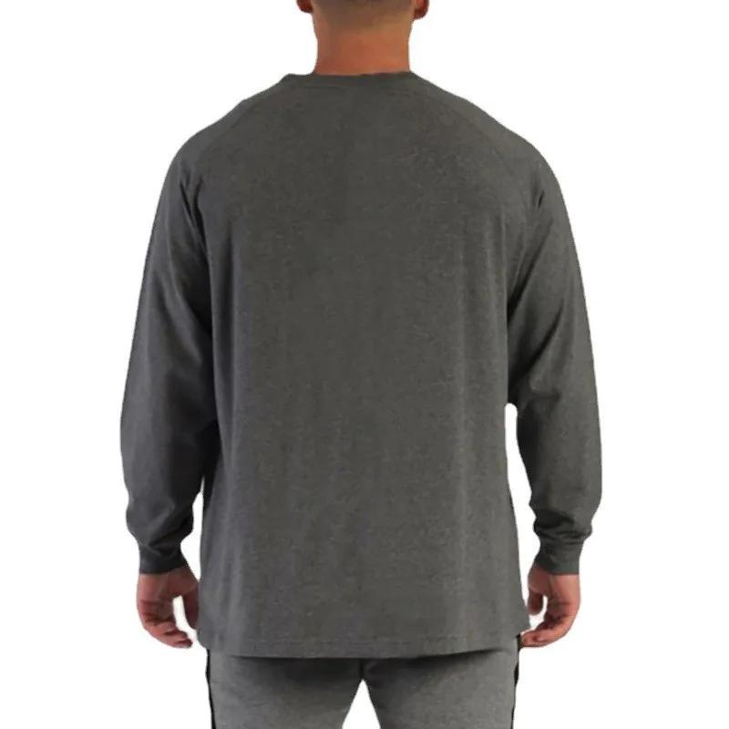 T-shirts à manches longues pour hommes, surdimensionnés, pour course à pied, musculation, vêtements