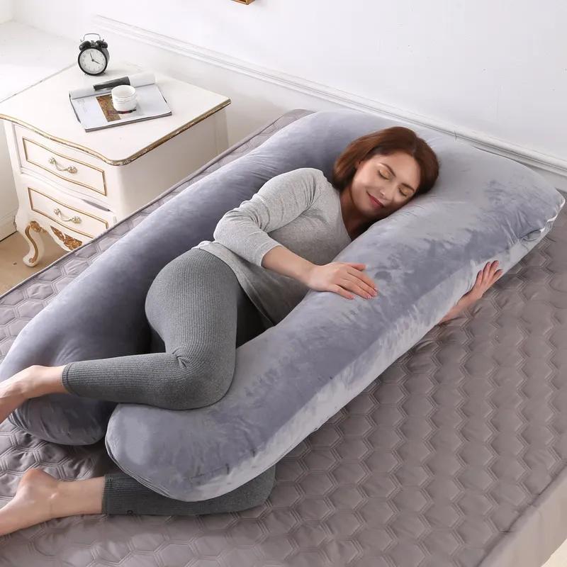 Oreiller enceinte 120x70cm pour femmes enceintes, coussins doux de grossesse, soutien de maternité,