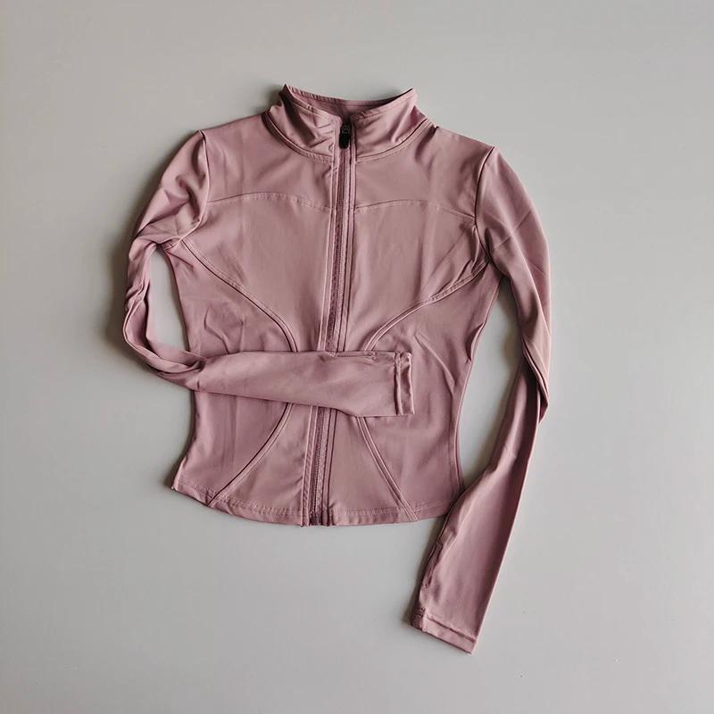 Veste de sport à manches longues pour femme, vêtements de yoga minces, cardigan zippé à séchage rapi