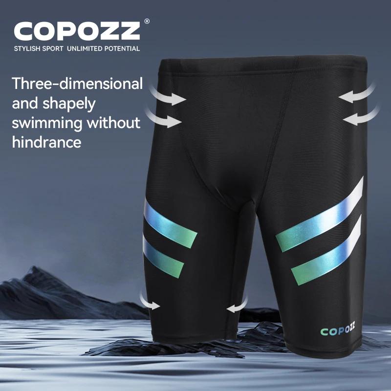 COPOZZ-Maillot de bain respirant à séchage rapide pour homme, short de natation, short de compétitio