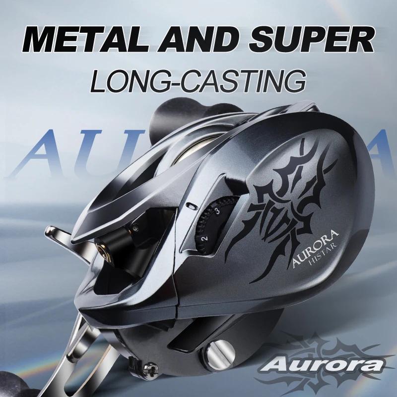 HISTAR – moulinet de pêche Long Casting Aurora, Ratio 7.3:1, puissance de frein de 8kg