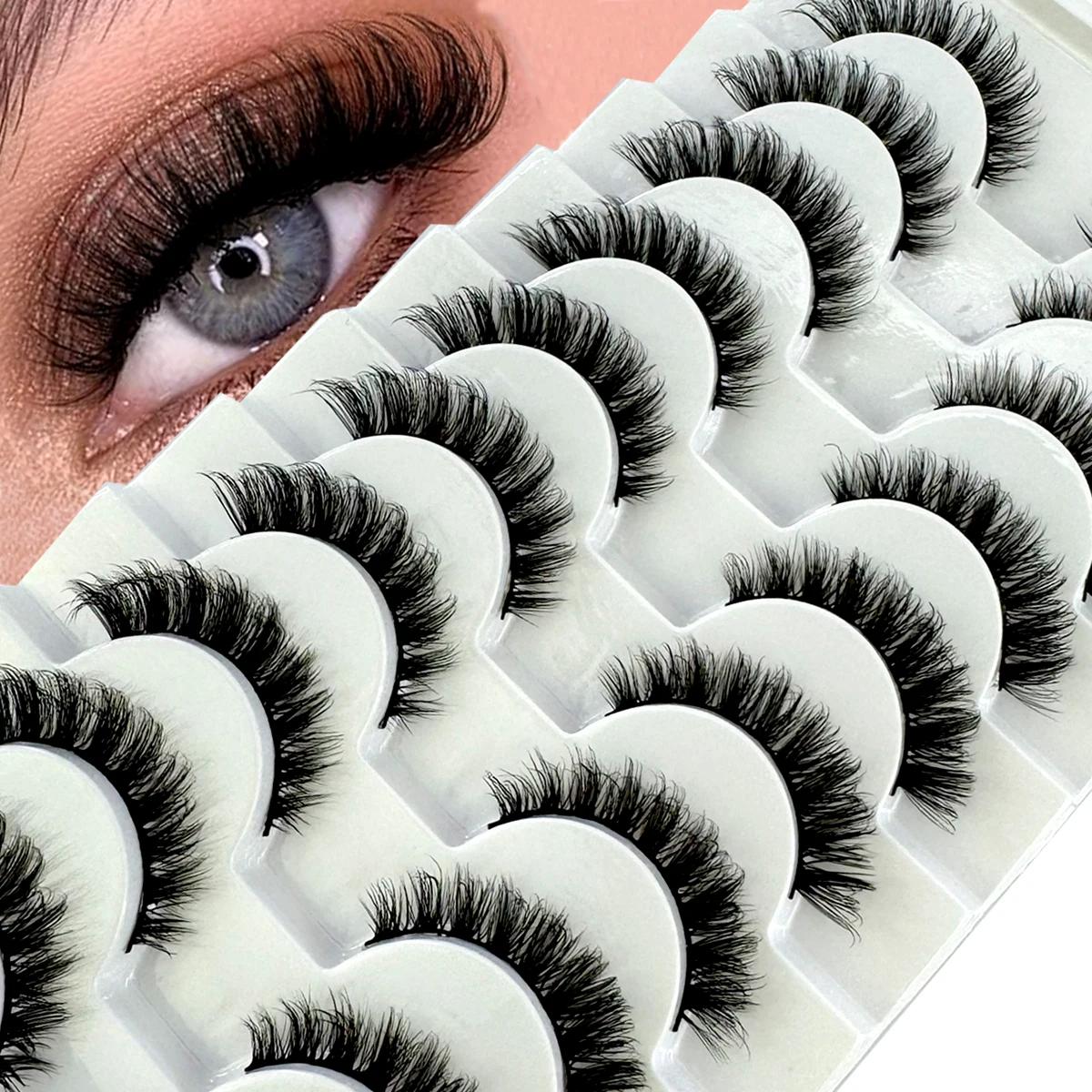 MKYDCG nouveau 10 paires 3D vison cils Faux vison moelleux cils doux complet épais vaporeux cils dra