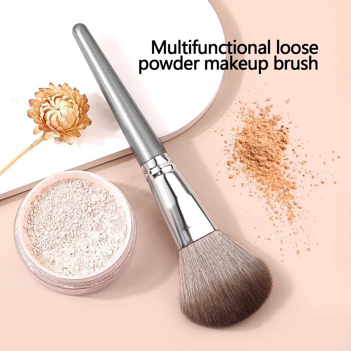 1 pièces de haute qualité moelleux doux grand pinceau à poudre poudre fard à joues brosse de réparat