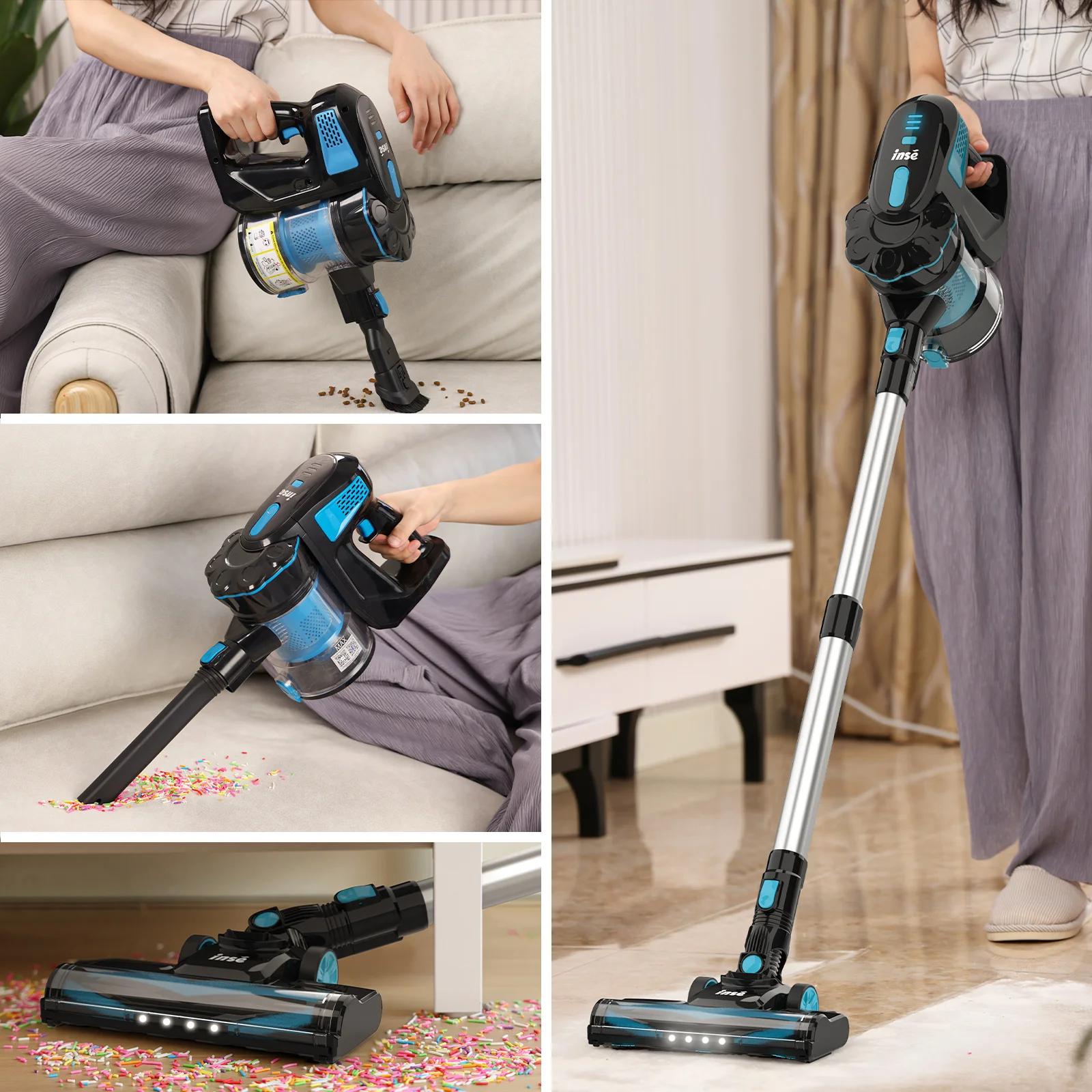 Aspirateur sans fil INSE, aspirateur balai 20KPa jusqu'à 40 minutes d'autonomie, aspirateur balai sa