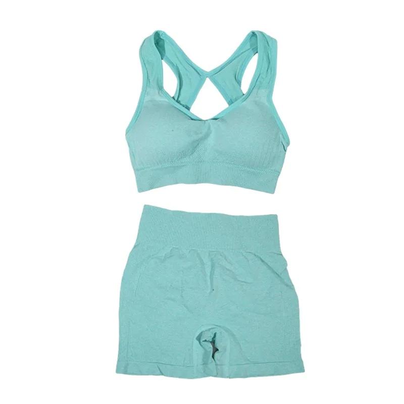 Ensemble de shorts de yoga taille haute pour femmes, collants de fitness, lifting des fesses, entraî