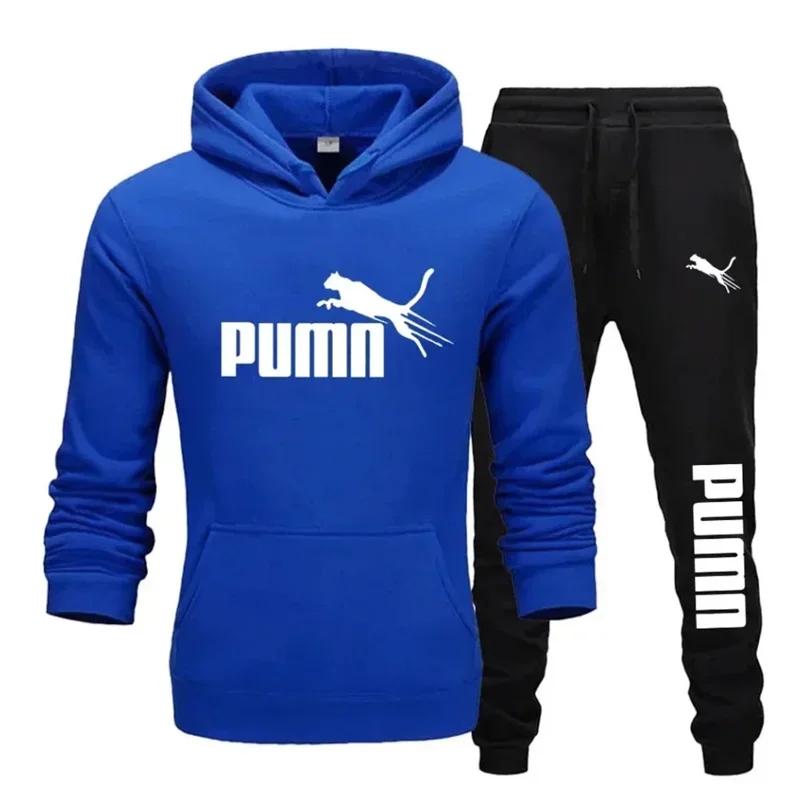 Nouvel ensemble de vêtements de sport décontractés pour hommes, sweat-shirt à capuche + pantalon, 2